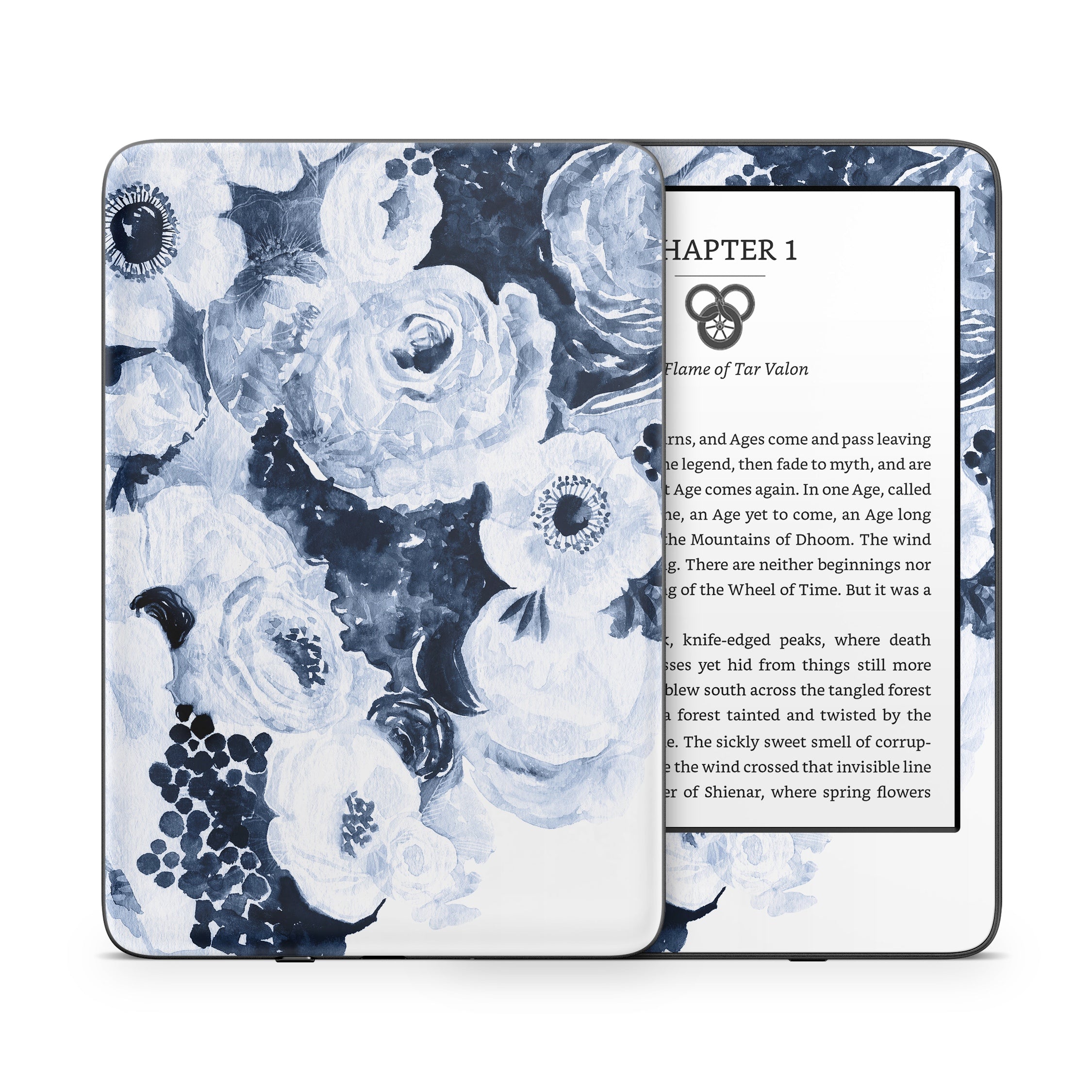 Blue Blooms - Amazon Kindle Skin