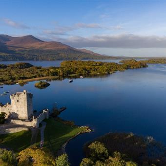 Castle in Killarney National Park in the morning light