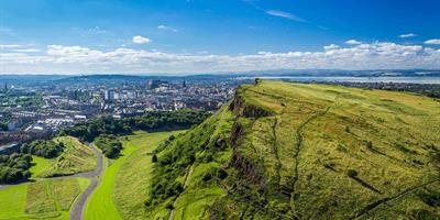 Edinburgh and Green Hills during Summer