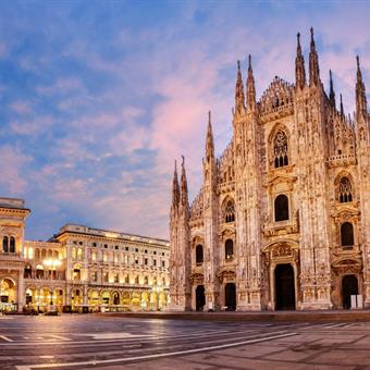 sunrise at Milan Cathedral