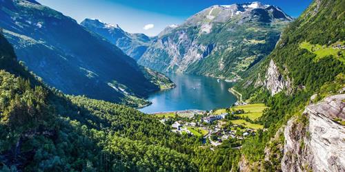 View over Geirangerfjord in Norway